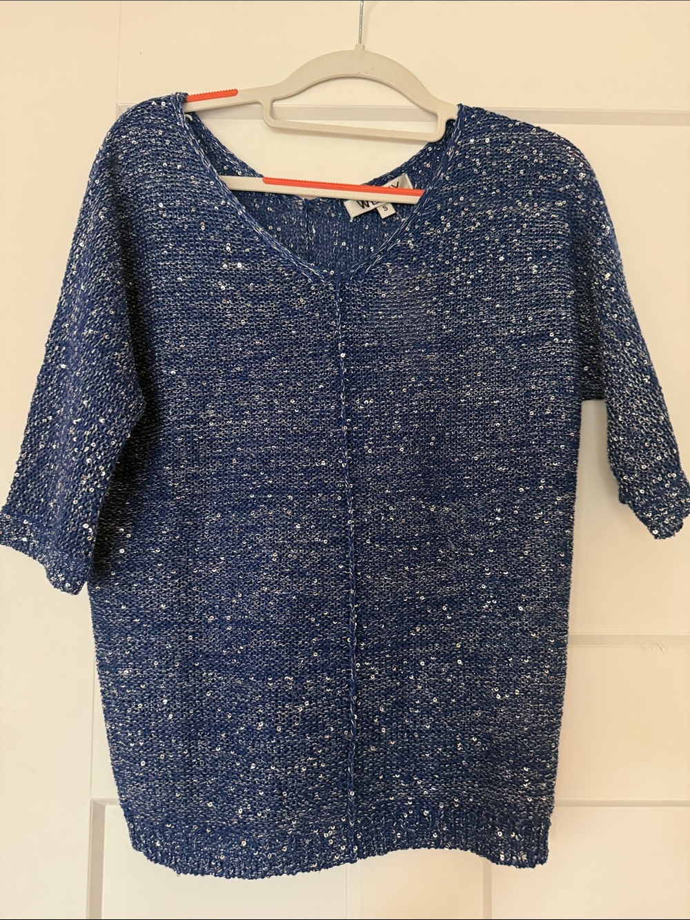 WD.NY Navy Speckled V-Neck Sweater